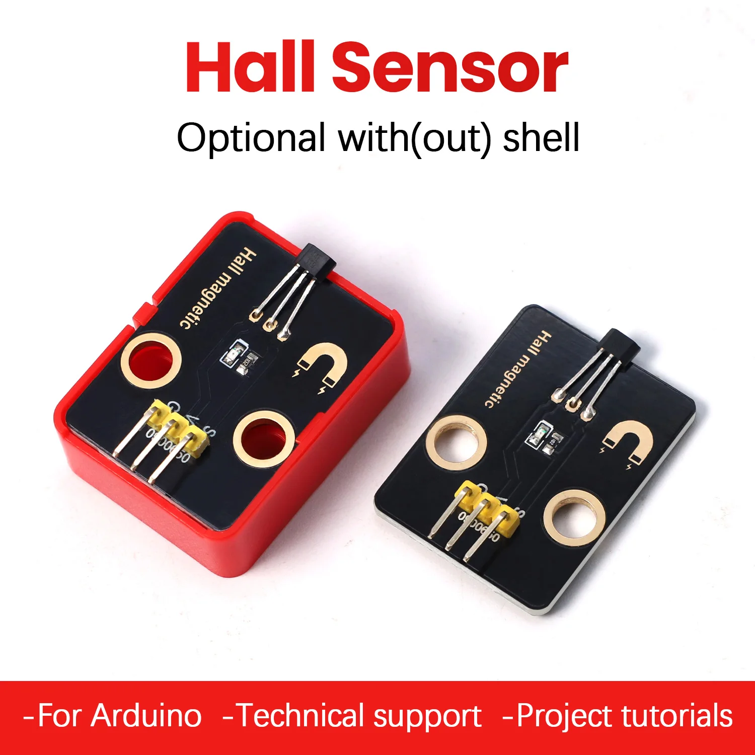Módulo de sensor magnético Hall efecto Hall detecta campo magnético para proyectos de bricolaje Arduino compatibles con bloques Lego