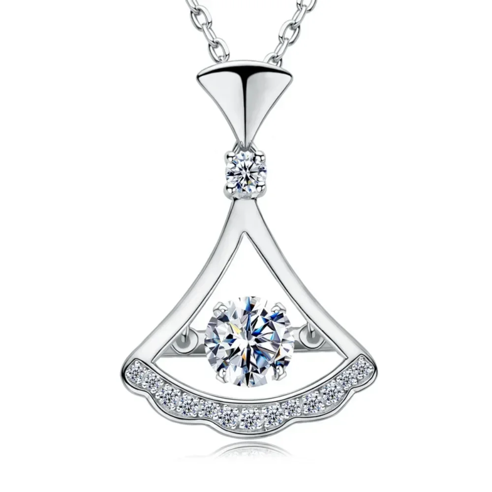 LinkerLove Moissanite Skirt/Infinity/Crown/Heart Pendant Necklace Women 925 Sterling Silver Diamond Chain Luxury Wedding Jewelry