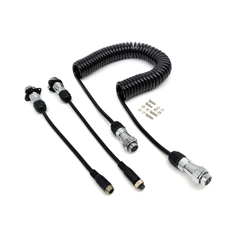 

Кабель-удлинитель J6 4P для подключения четырех камер заднего вида, авиационный, пружинный, для видеонаблюдения