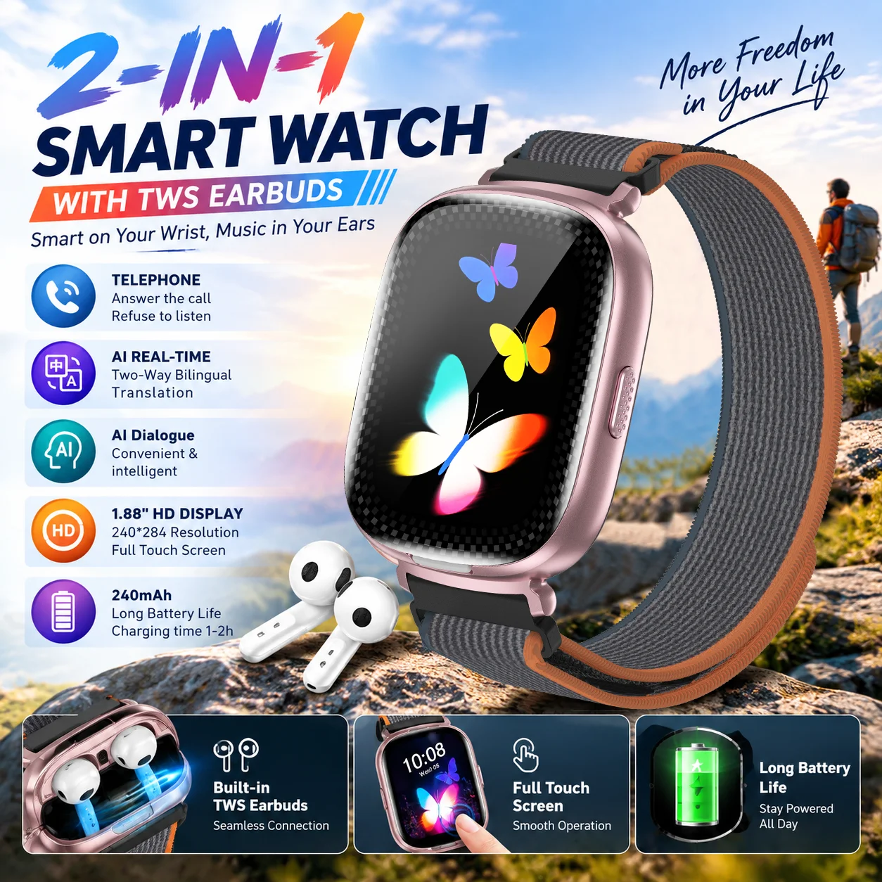 Smartwatch Noise Watches For Men - Relógio Inteligente 2026 Feminino 2 em