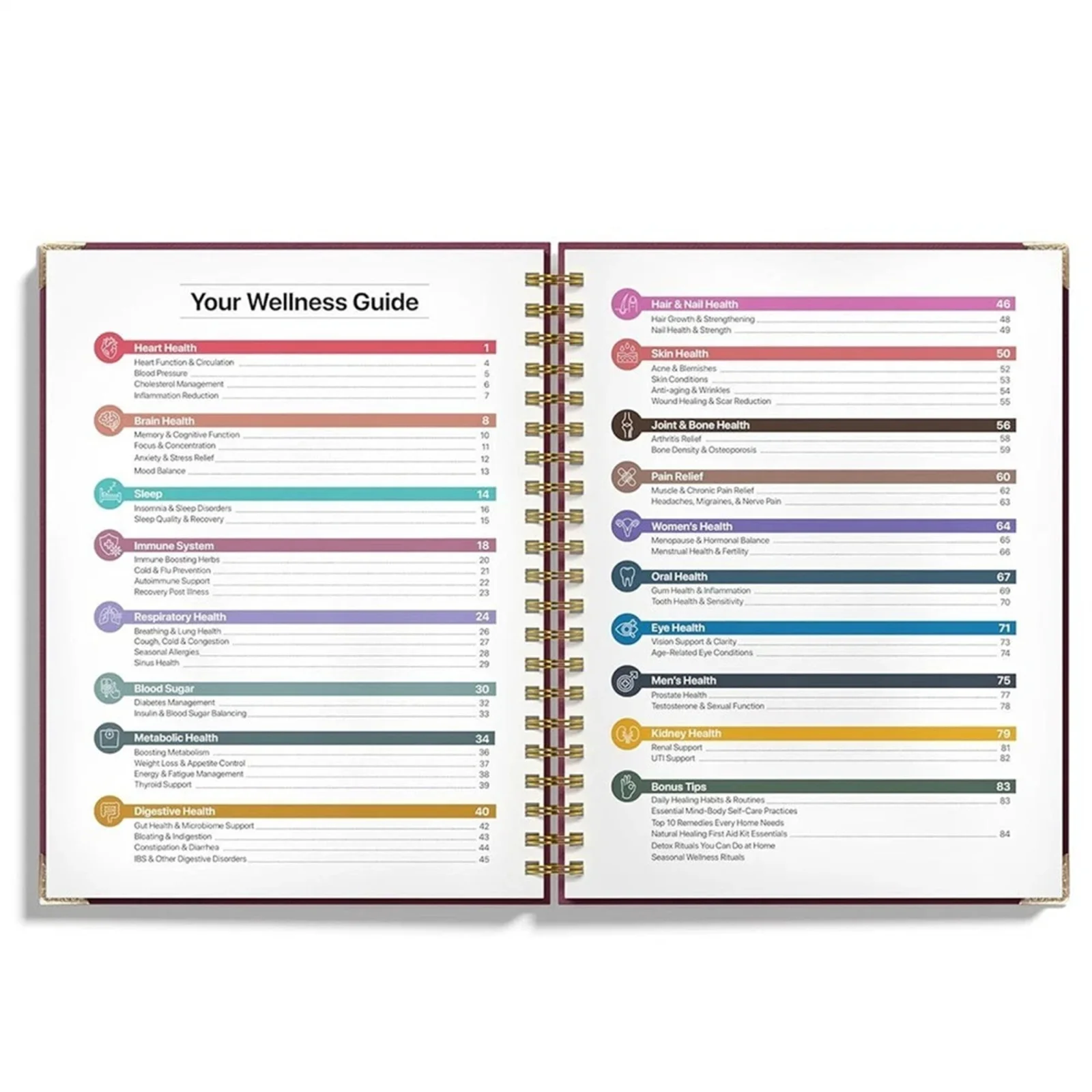 Herbal Remedies Guide Spiral Bound Natural Healing Handbook with Recipes for Heart Blood Sugar Focus - Image 3