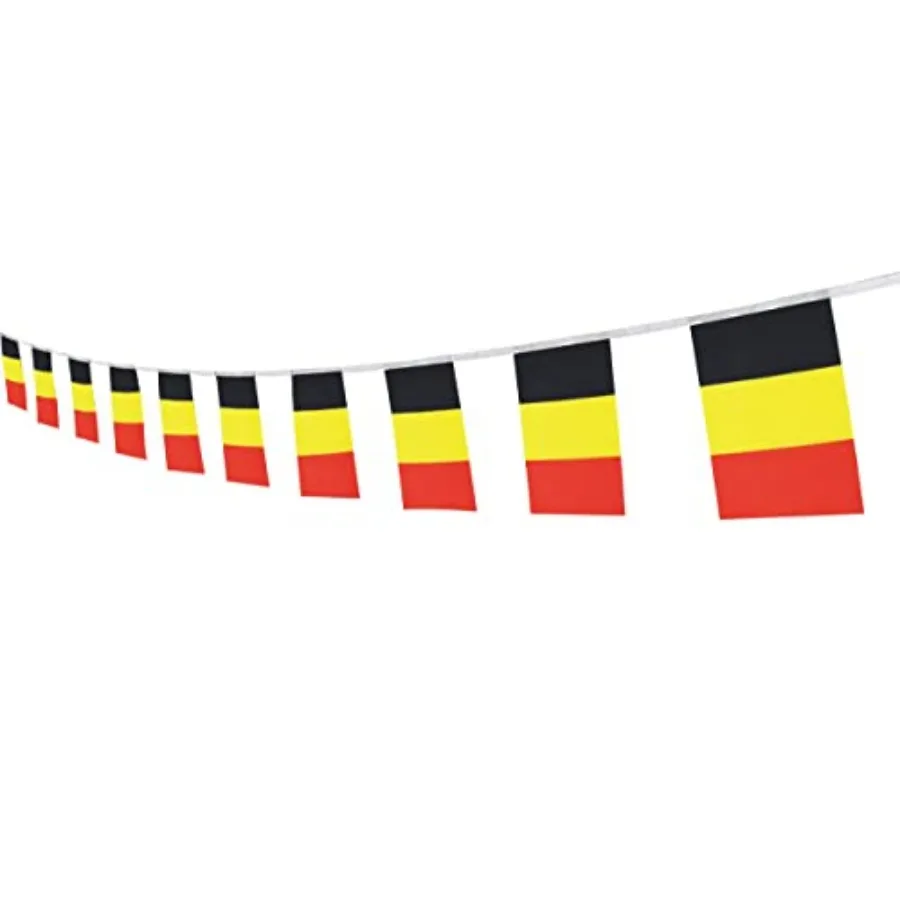 

Belgium Belgian String Banner Flag, 5.5 x 8.2 Inch String Banner, Indoor and Outdoor Party Decorations, 16 ft 20 Mini Flags.