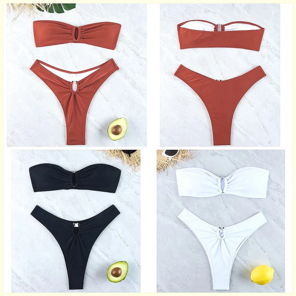 

Сексуальный комплект бикини пуш-ап – однотонный бразильский купальник для женщин, пляжный купальный костюм с высокой талией (Количество символов: 78)