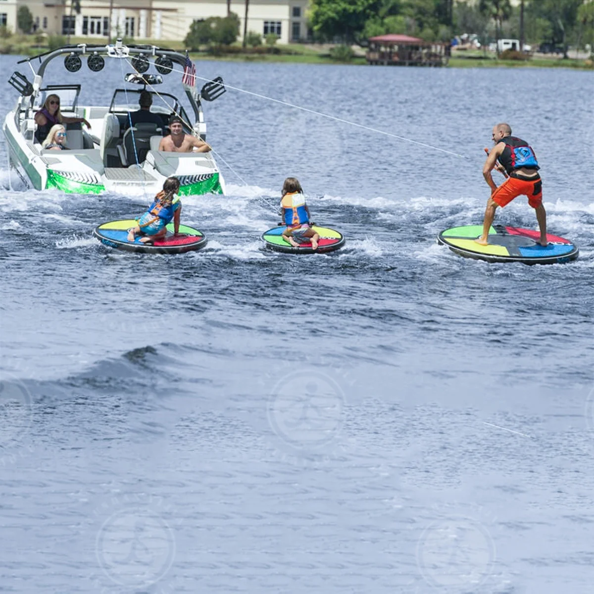 

Hot Sales Dashboard 60 Inch Inflatable Wake Surfing Disk White Knuckle Inflatable Disc Towablw Water Sport