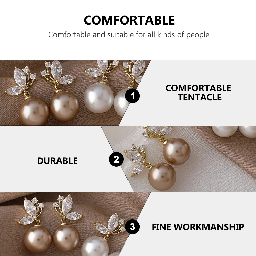 

Zircon Butterfly Earrings Pearl Studs Fashion Women Accessories Light Weight Comfortable Design Party Wedding Banquet Holiday