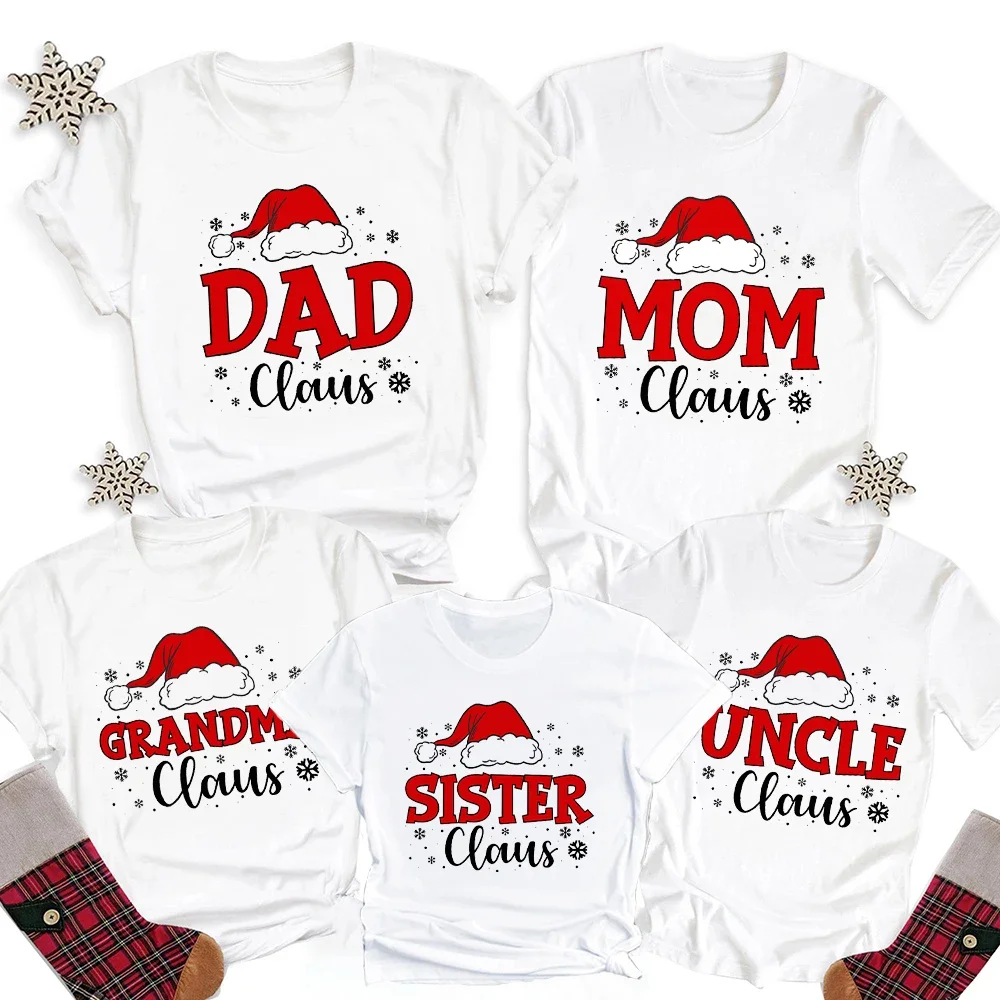 

Family Claus Shirts Christmas Family Togrther Matching T-shirt Outfit Matching Xmas Dad Mom Uncle Aunt Grandpa Grandma Tee Tops