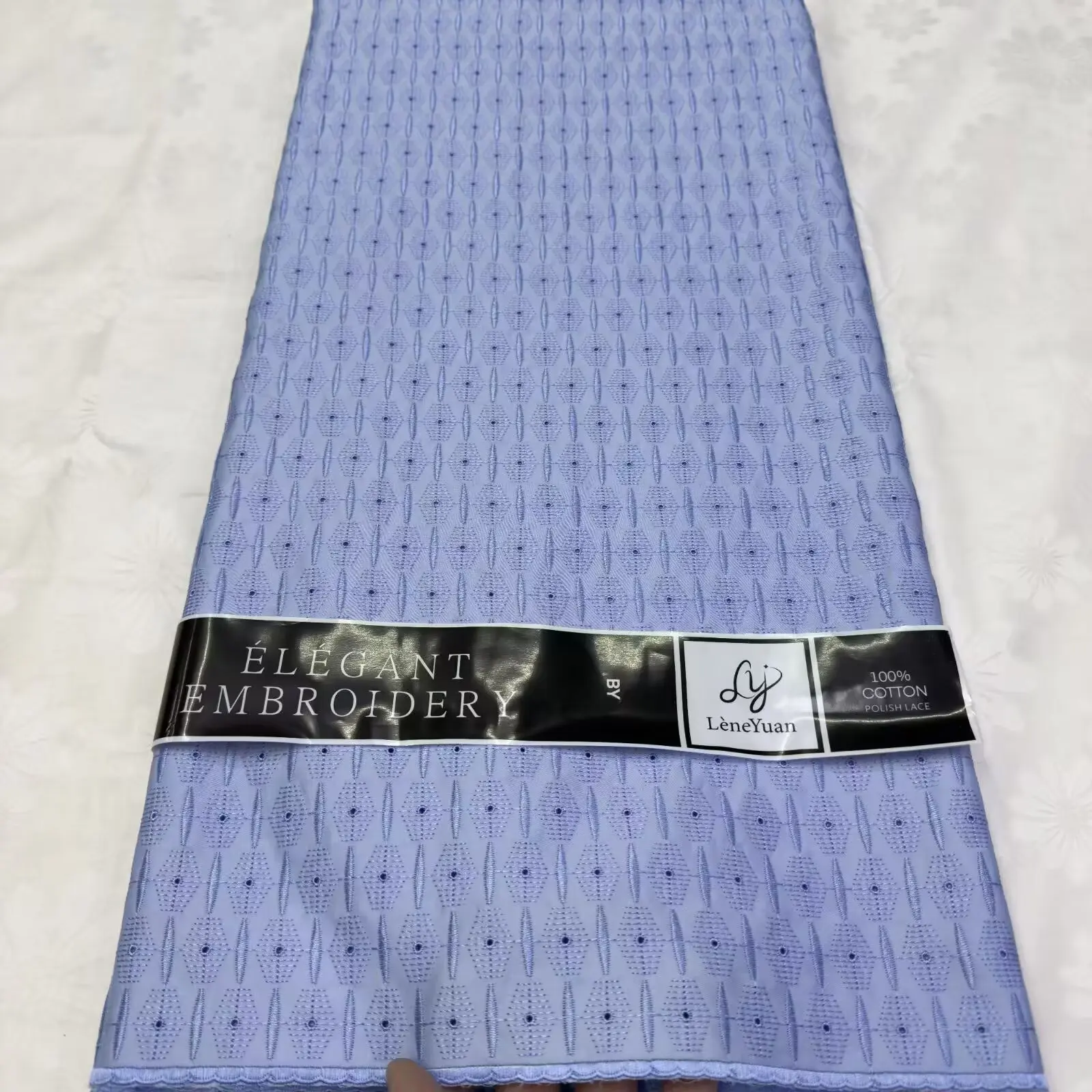 

2025 New Nigerian 100% Cotton Polish Satin Material Embroidery Fabric High Quality Swiss Voile Lace Fabric For Men Dubai Style