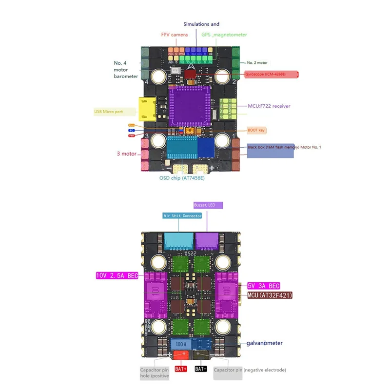 Hakrc F722 Bl32 40A Aio Dual Bec 3-6S Flight Control Traversing Flight Control Elektrische Integration für Fpv Freestyle Drohnen