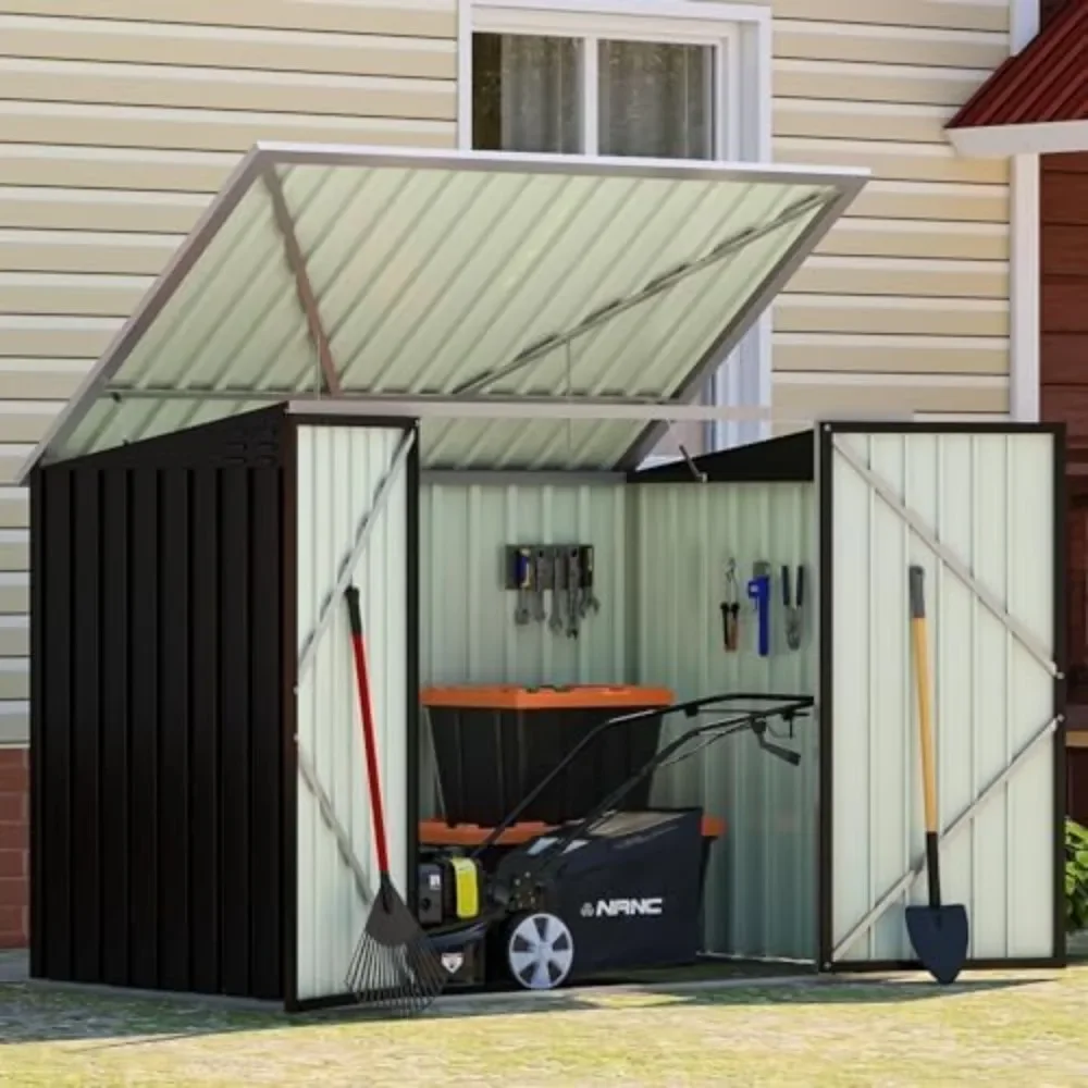 

3.4X 5.8 FT Large Metal Outdoor Storage Shed, Garden Tool Storages Sheds with Easy Lift Hinges and 2 Locks, Storage Shed