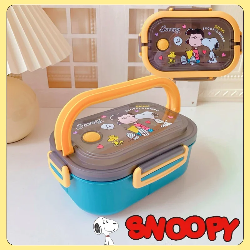 Snoopy Cartoon Portable Lunch Box per bambini Student Sealing contenitore per isolamento alimentare a tenuta stagna Bento Box Women Lunch Box