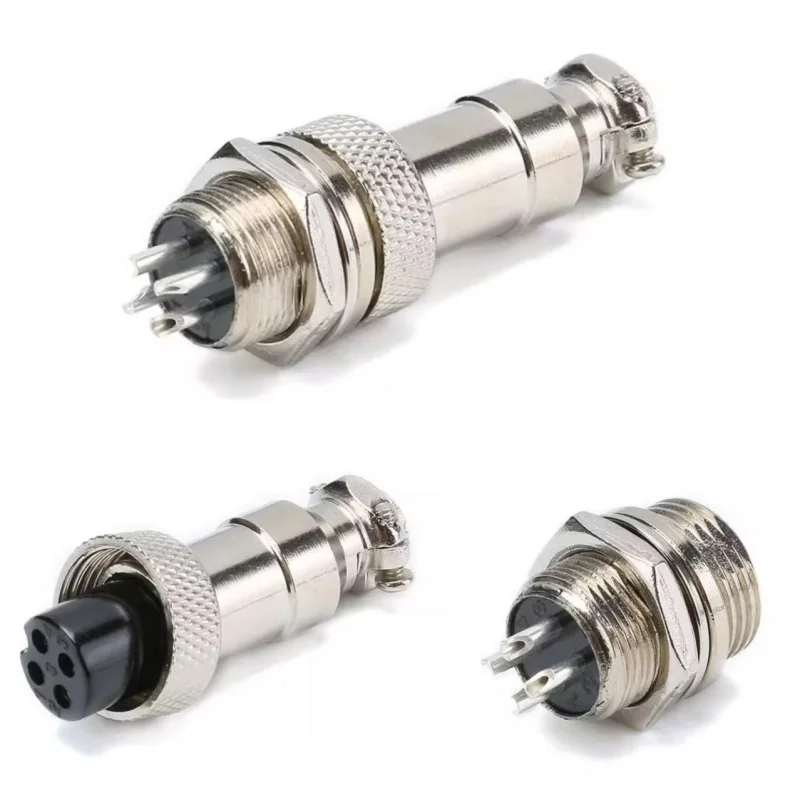 2pcs GX12 GX16 GX20 Connector Male Female Butting Wire Cable Circular Aviation Socket Plug 2/3/4/5/6/7/8/9/10 Core