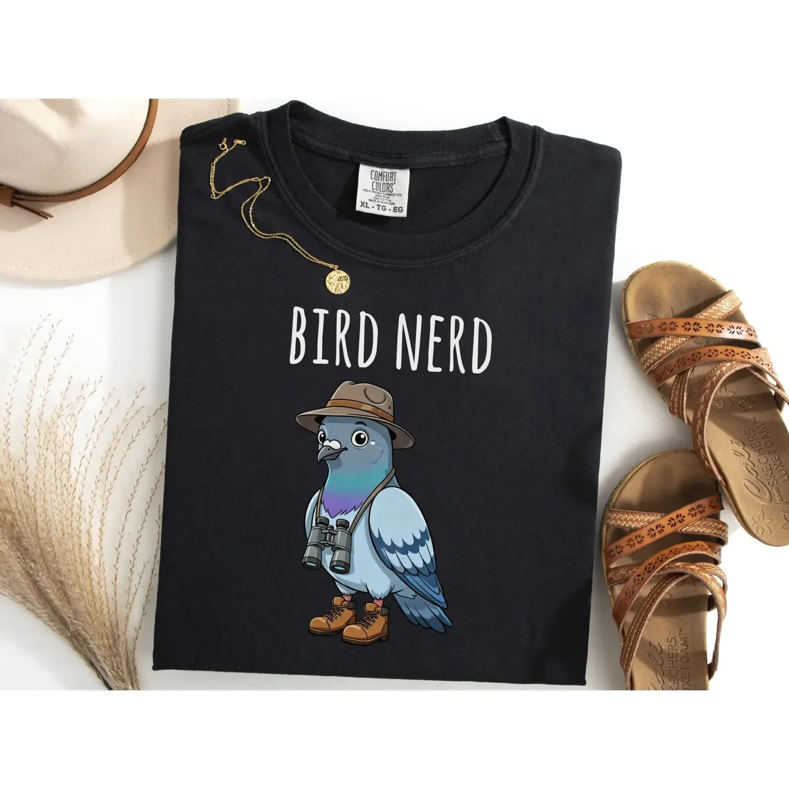 Pigeon Bird Nerd T Shirt Ornithologist Watching Lover  vintage Washed Stretched graphic designer clothes Top For Everyday Wear