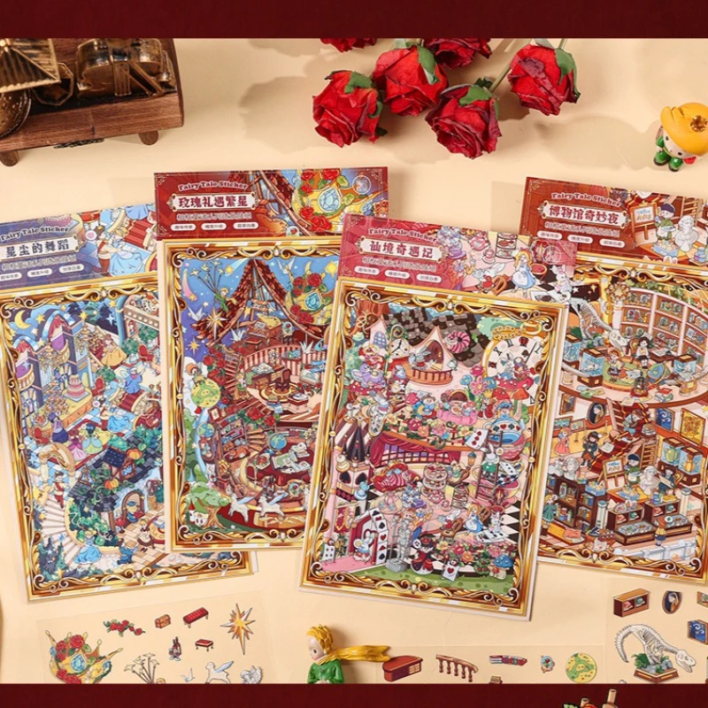 3 Sheets 3D Diorama Sticker Set, Frame Fairy Tale Scene, Magical DIY Paper Art, Creative Craft for Kids & Adults
