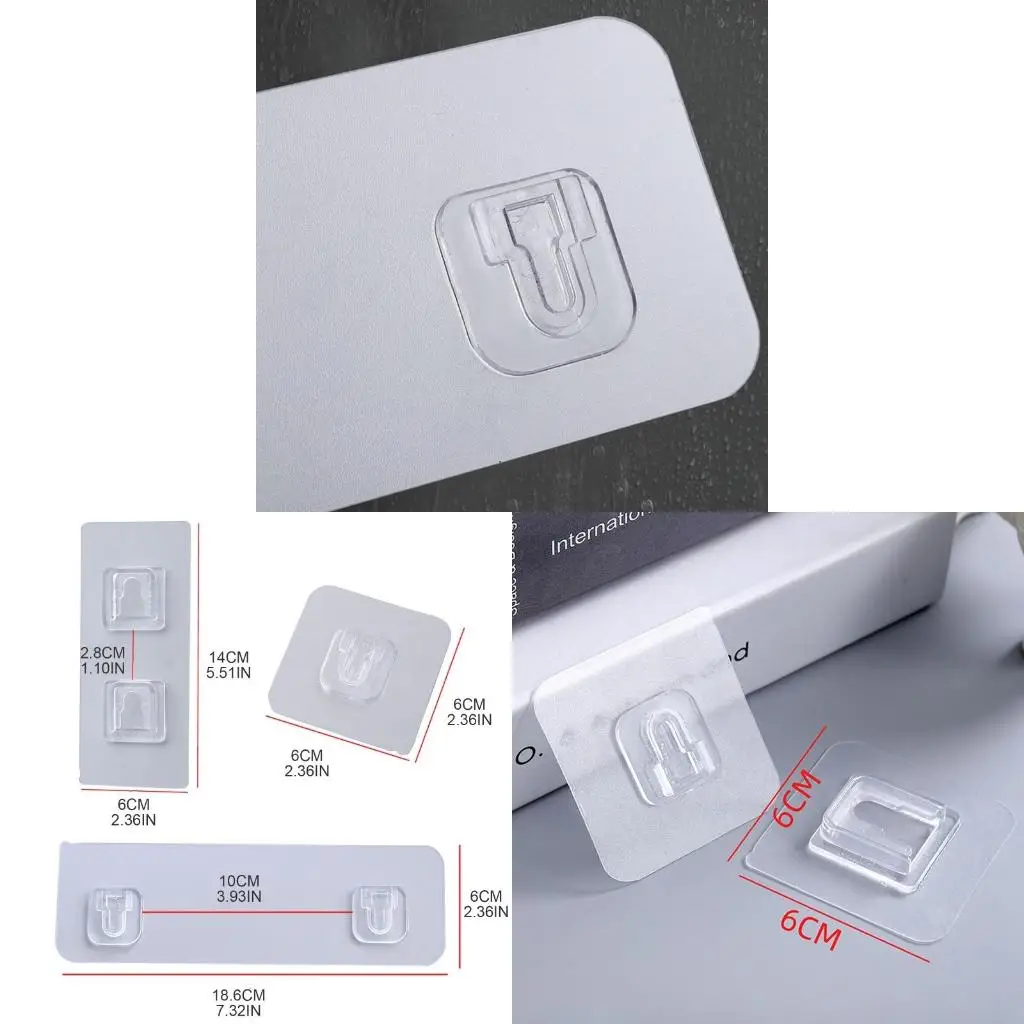Strong Sticker Buckle Strong Stickers Sticky Hooks Set of 2 Hanger for Home Kitchen Dormitory Router Holder