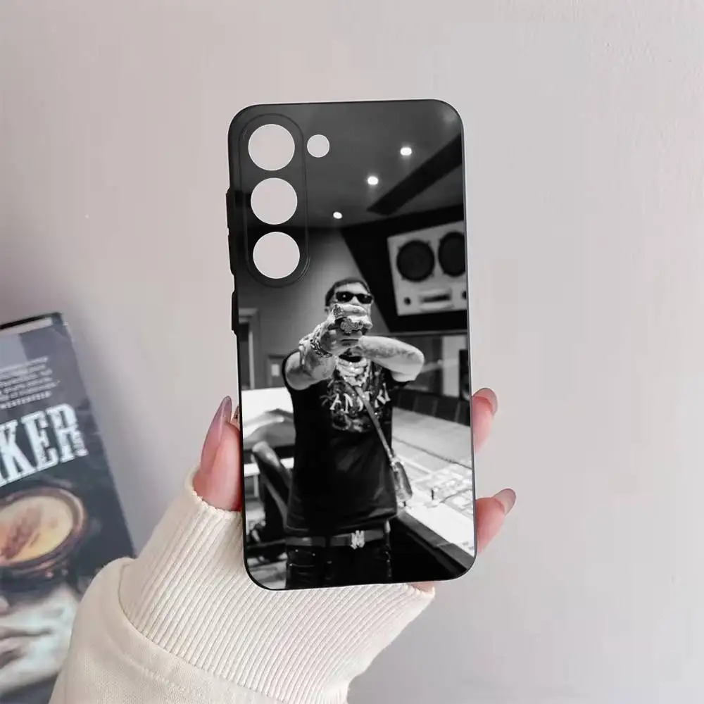 Capa de telefone real Rapper A-Anuel AA para Samsung Galaxy A73,72,51,53,52,71,22,5G,Note,J7,8,9 Capa preta macia