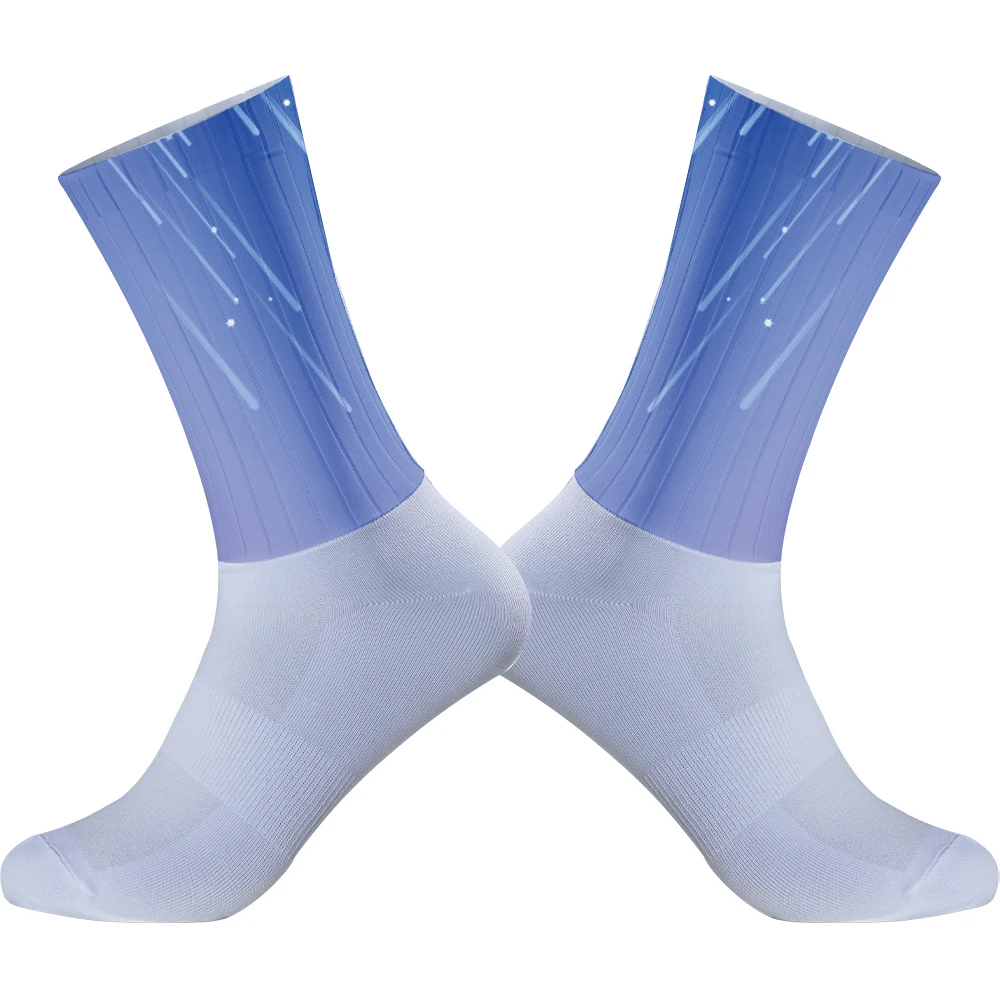 Chaussettes de cyclisme coordonnantes en silicone pour homme, accessoire de sport pour vélo et course à pied, nouveauté 2024