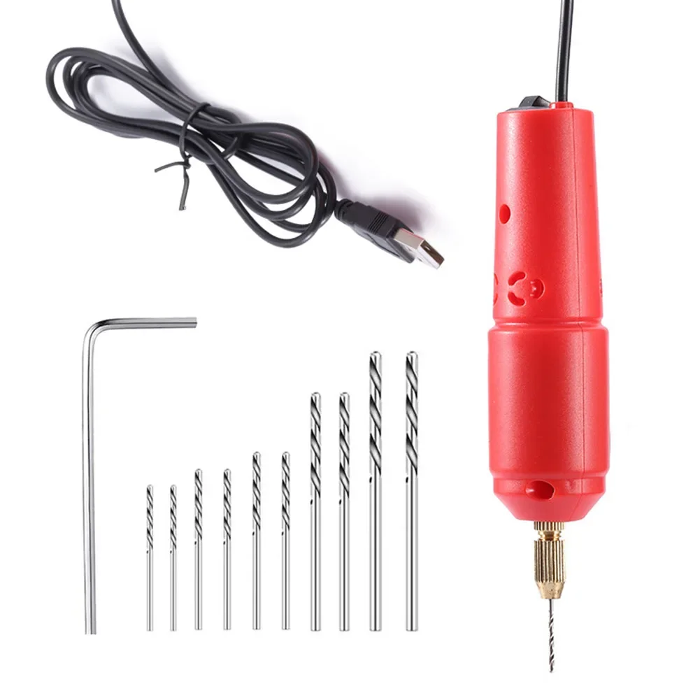 다기능 전기 핀 바이스 키트 미니 전기 구멍 펀치 쥬얼리 만들기 도구 미니 USB 전기 드릴 전기 구멍 펀치