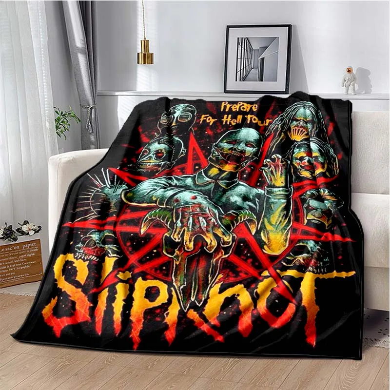 Slipknot  Art Flannel Throw Blanket Soft Warm Lightweight Rock Band Print Sofa Cover Bedroom Couch Travel Home Decor Fan Gift