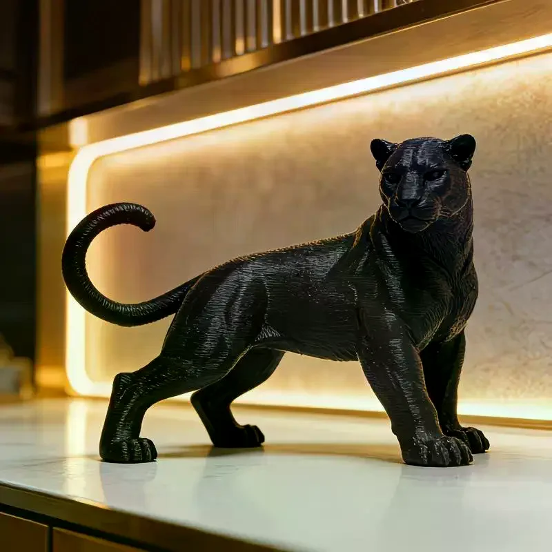 Car Dashboard Decor: 1 PCS 3D Printing Panther Statue Desktop Decoration Creative Gift Car Dashboard Home Decor