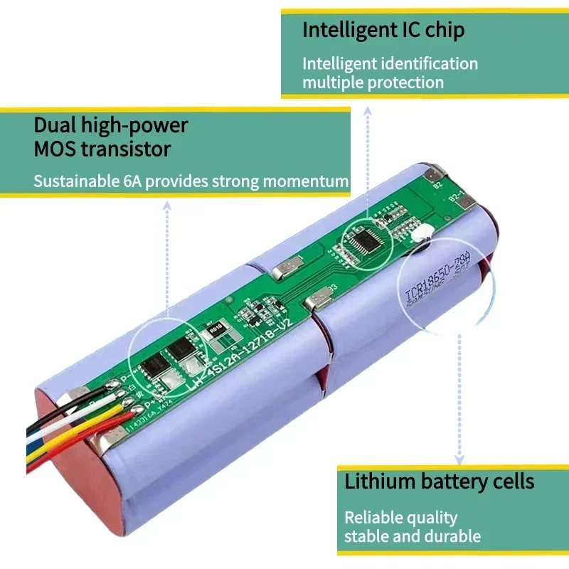 Original 14.4V 12800mAh Rechargeable Li-ion Battery For XiaoMi Lydsto R1 Robot Vacuum Cleaner R1 Battery Pack with Capacity