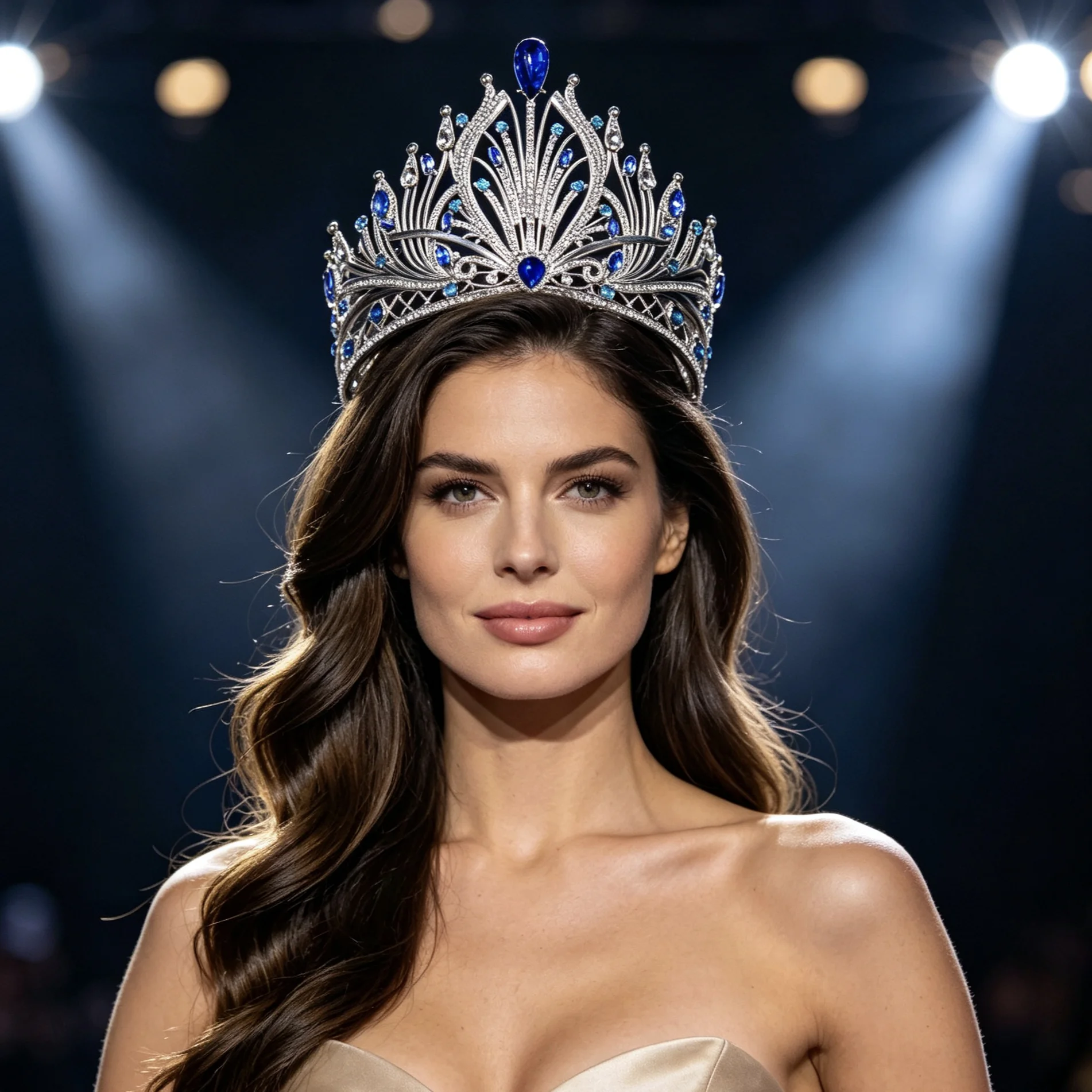 European Luxury Large Bride Hair Crown Accessory for Beauty Pageant Coronation Queen Wedding Dress Stage Runway Photoshoot