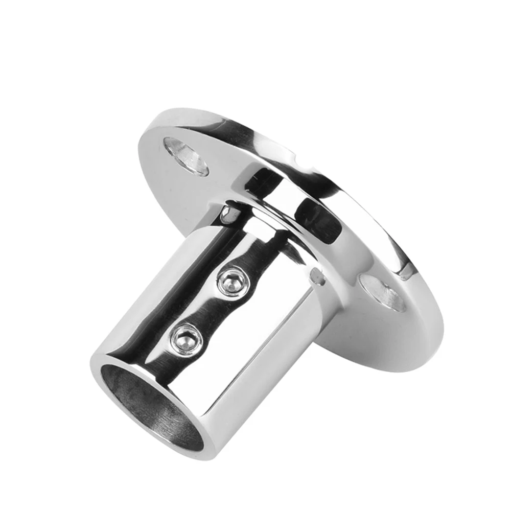 Boat Mount Pipe Stanchion 316 Stainless Steel 90° 22/25/30/32mm Round Pipe Base Handrail Fitting Stanchion Marine Accessories