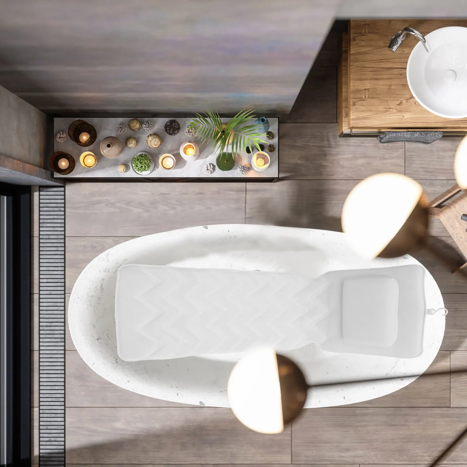 

3D Ergonomic Bathtub Pillow Bath Cushion Non-Slip Bathtub Neck Rest Head Support Suction Cups Comfortable Headrest Easy Install