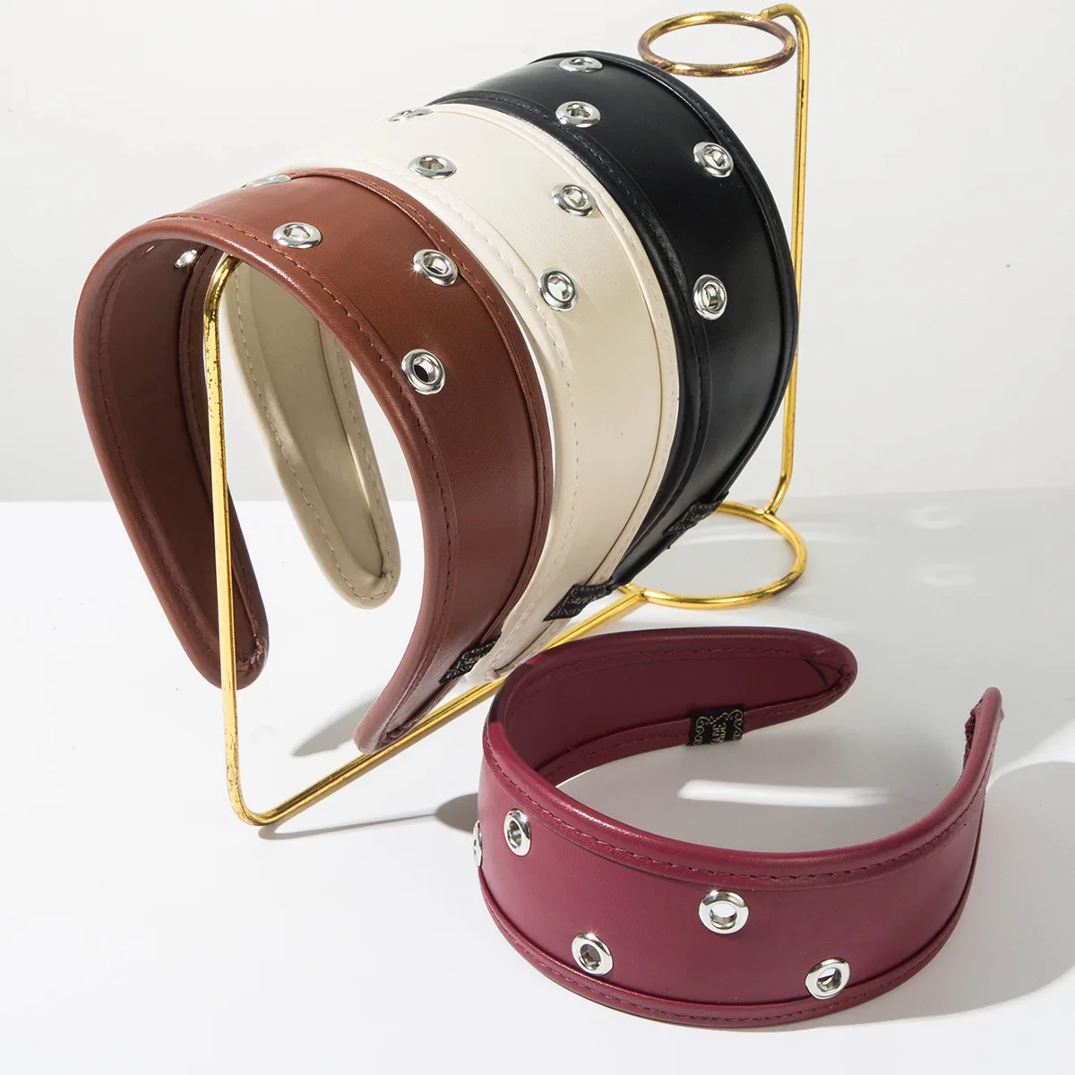 

Korean Fashion Ins Style Simple Luxury Versatile Leather Wide Headband High-End Elegant Hair Accessory