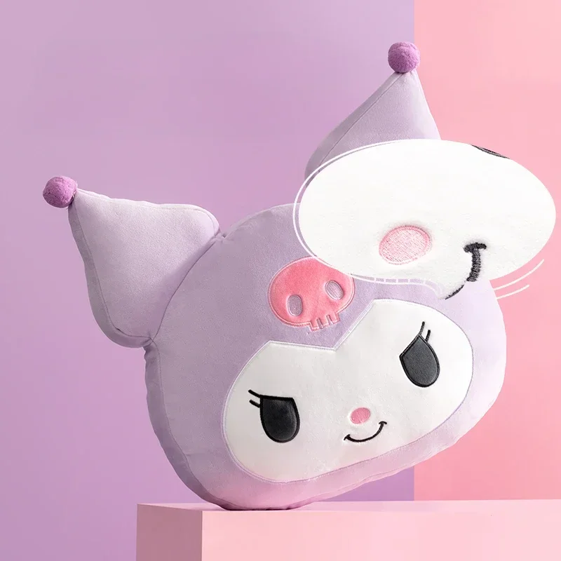 MINISO Sanrio Elastic Soft Pillow Animation Cinnamoroll Kuromi Children's Sleep Plush Doll Toy Cartoon Cushion Christmas Gift