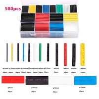 580pcs Boxed Color Heat Shrink Tube, 2 Times Heat Shrink Tube Wire Protection Repair Insulation Sleeve