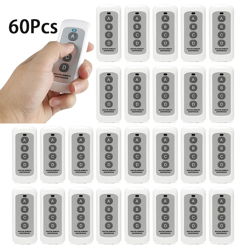 60Pcs 433MHz Universal Clone Remote Control Copy Function 500m RF Transmitter Auto Cloning Duplicator For Garage Door Car