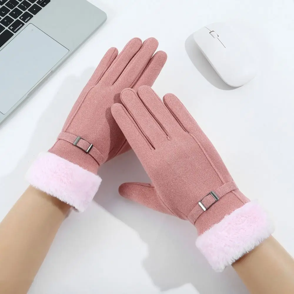 Fashion Warm Winter Women Gloves Cold-proof Touch-screen Full Finger Mittens Comfortable Soft Riding Protective Mittens Skiing