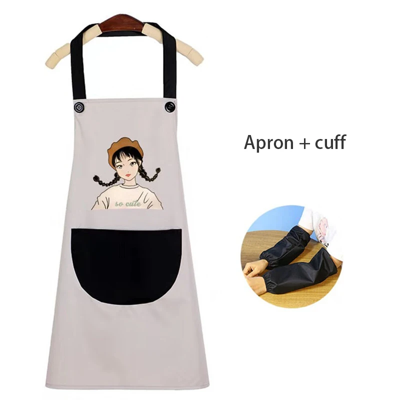 New Cute Japanese Apron Waterproof And Oil-Proof Home Kitchen Cooking Housework Female Fashion Apron