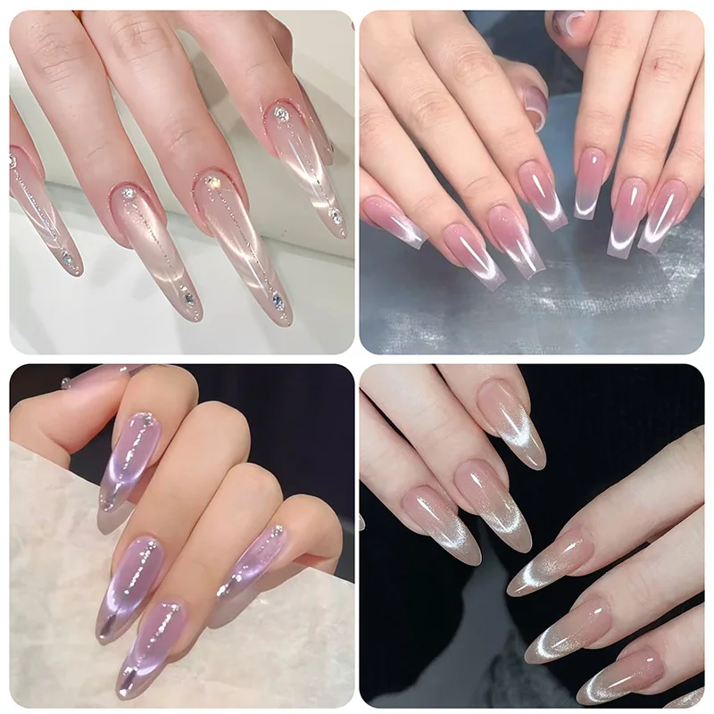 ชุดแม่เหล็กทำเล็บแบบฝรั่งเศส 2 หัว สำหรับทำเล็บ DIY รูปทรงตัววี  ชุดอุปกรณ์ทำเล็บ