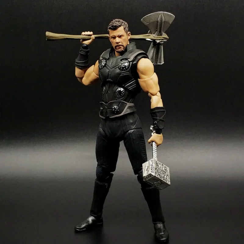 Marvel Thor Spiderman Capitão América Thanos infantil legal animado boneca conjunta móvel modelo coleção figura comemorativa