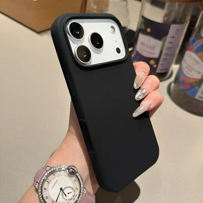 Coque de téléphone en silicone liquide magnétique tendance pour iPhone 18 17 16 15 14 13 Pro Max 17 Air, charge sans fil, antidérapante, coque souple