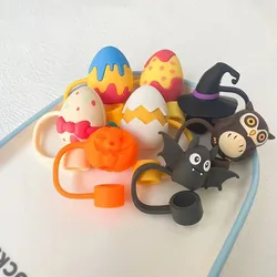 Suitable For Stanley Water Cup 10mm Silicone Straw Cap Easter Egg Shape Straw Dust Plug Reusable Large Diameter Sippy Cover Caps