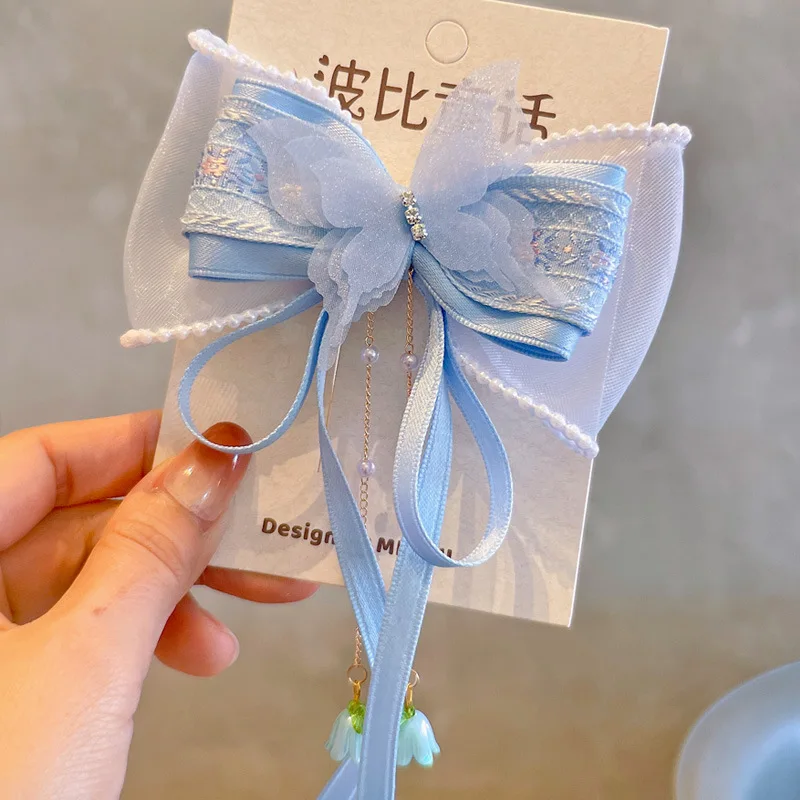 Nuevas pinzas para el cabello de primavera para niñas, lazo de lirio del valle, cinta de Hada, horquillas elegantes, accesorios bonitos para el cabello para niños