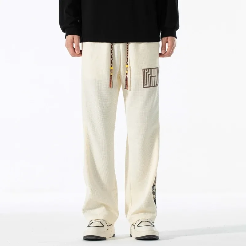 

Autumn Winter Fashion Trend with Fleece Ankle Pants for Men's Outdoor Loose Comfortable Sports and Leisure Straight Leg Pants