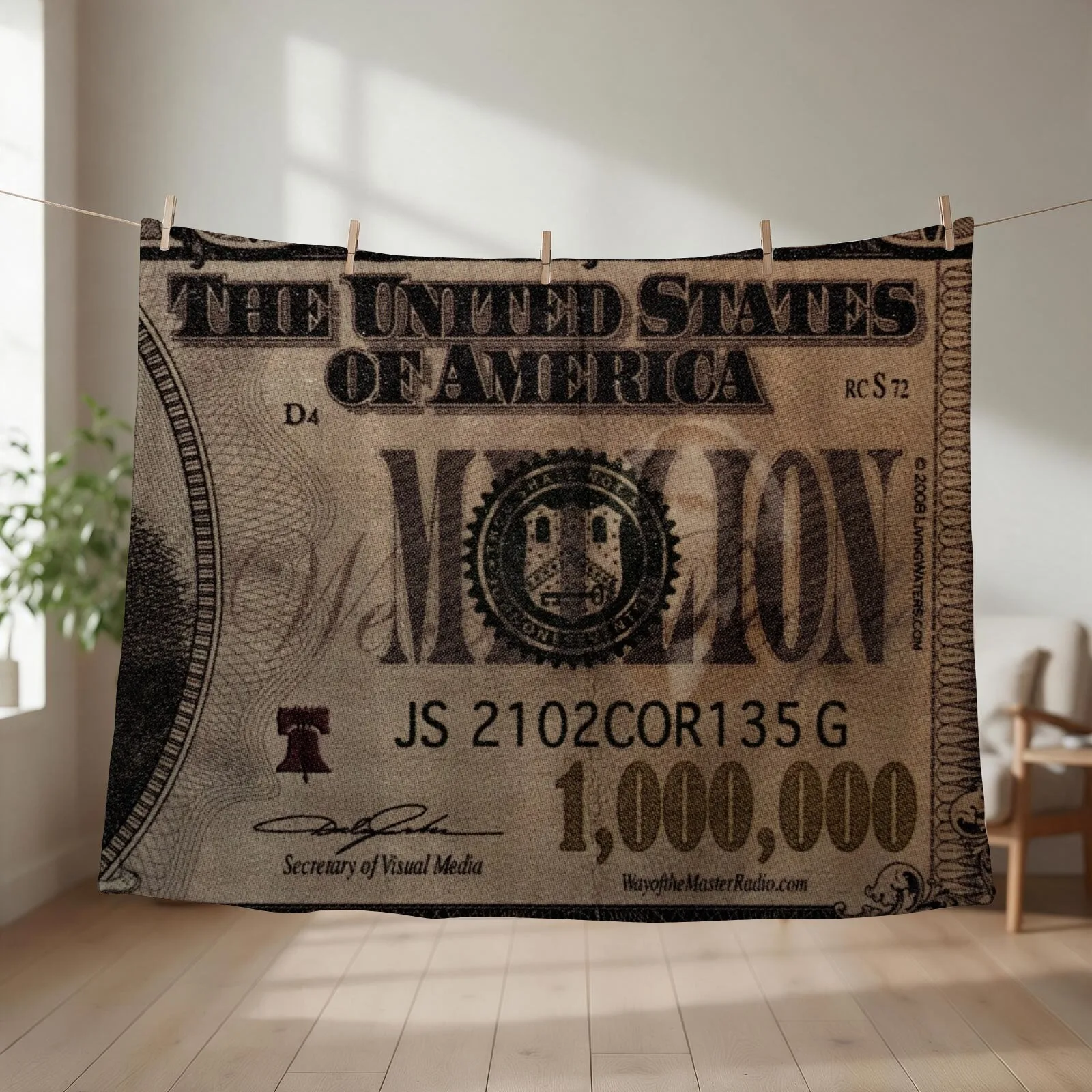 1 million dollar bill Throw Blanket Shaggy Camping Decoratives anime Blankets