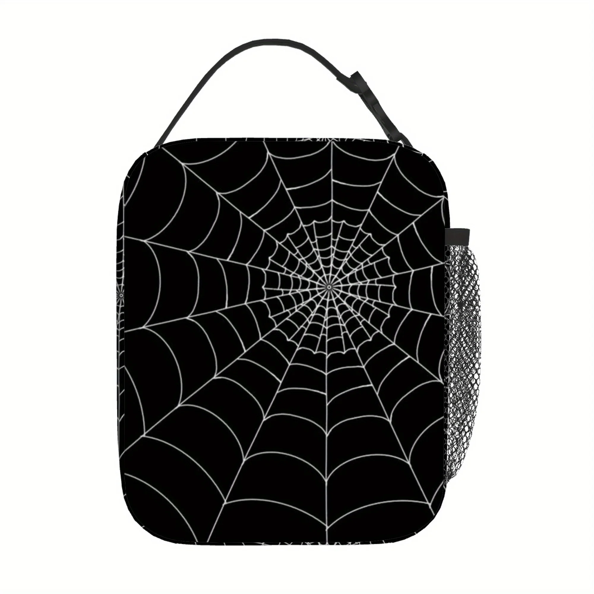 1pc, Spider Web Pattern Design Printed Thermal Bag - Insulated Lunch Tote for Home/Restaurant/Office Use (No Food Contact), Unis