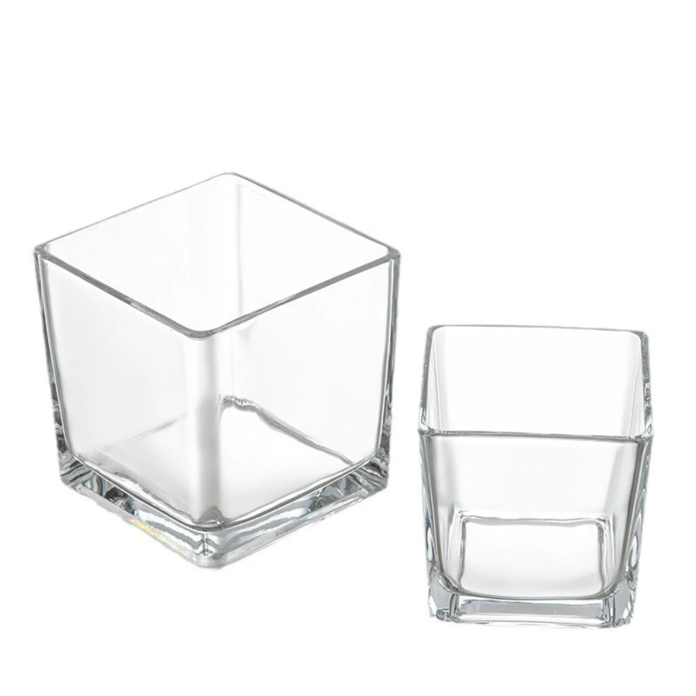 Geometry Square Candlestick Incense Making Candles Jar Supplies Transparent Glass Home Bedroom Desktop Decor DIY Tea Cup Gifts