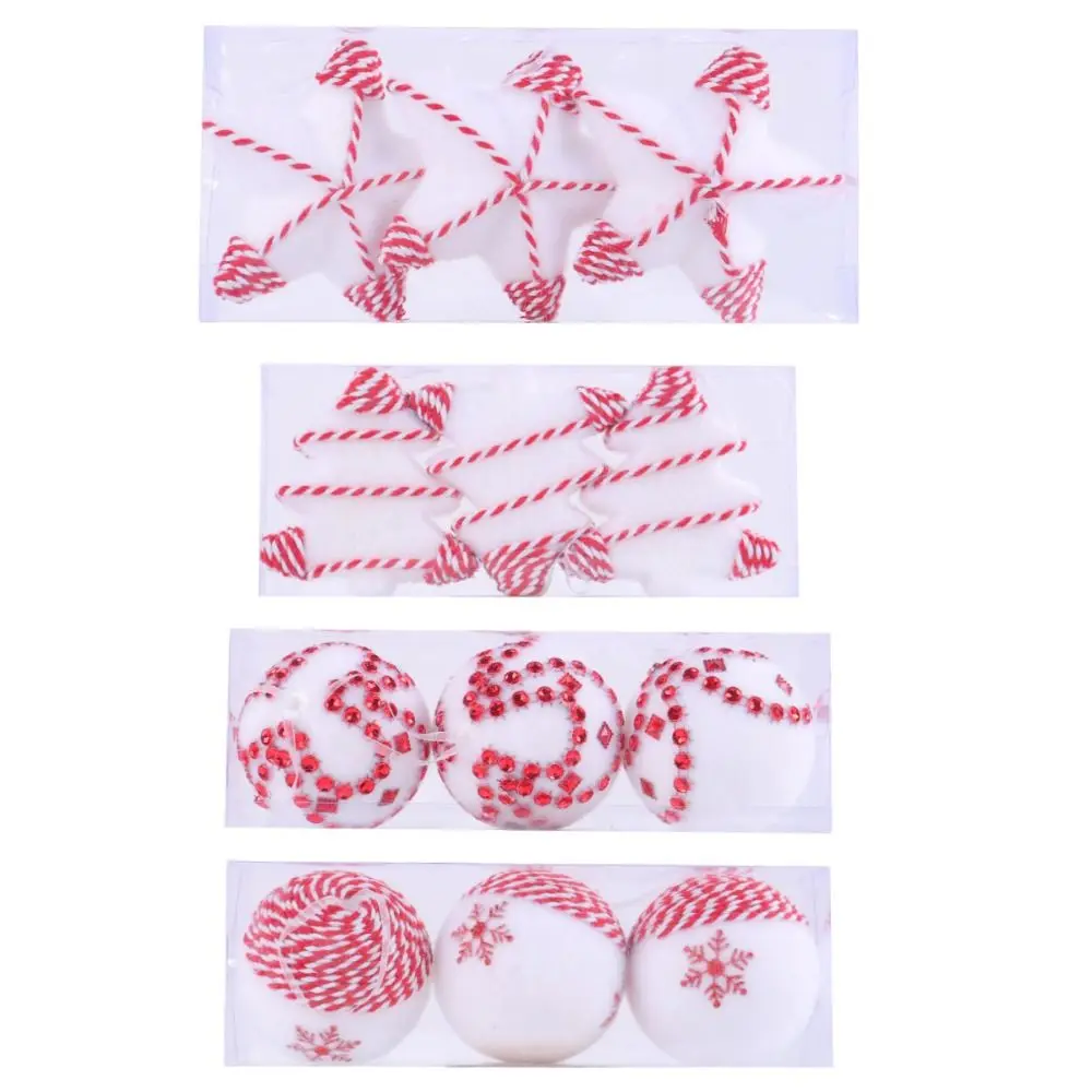 3 Pcs Rope Pentagram Christmas Balls Set 8cm Snowflake Star Christmas Hanging Balls Unique Reusable Christmas Tree Pendant