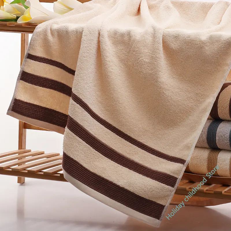 

100% Cotton Stripe Bath Towel for Adult High Absorbent Beach Towels Jacquard Bathroom Towels 70x135cm