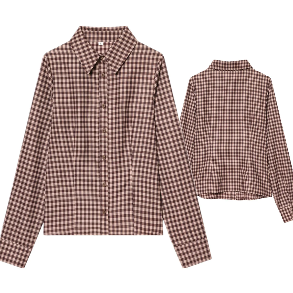 

Maxdutti Japanese Long Sleeve Shirt Minimalist Red Checkered Slim Fit Shirt 2026 Spring Blouses Women's Clothes Shirts Tops