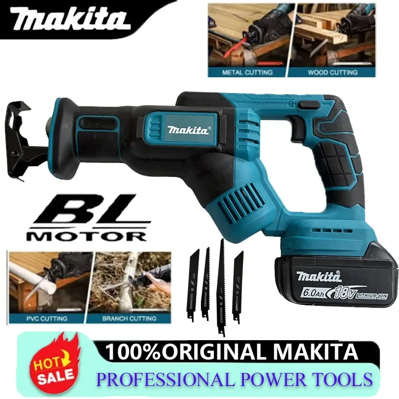 

Makita Cordless Reciprocating Saw Power Saw for Wood / Metal Cutting with 4pcs Blades (No Battery)