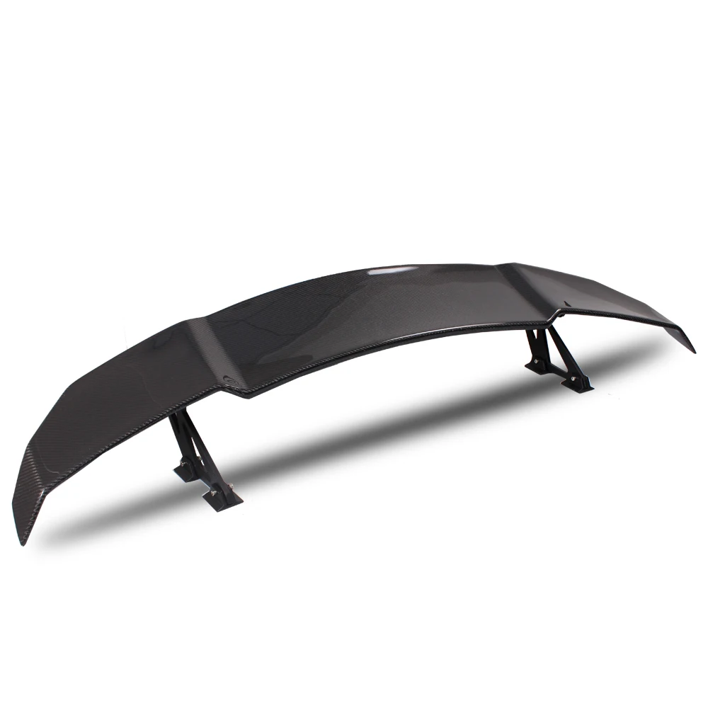 Universal Perforation Carbon Fiber Rear Trunk Lip Wing Spoiler V Style Rear Boot Spoiler