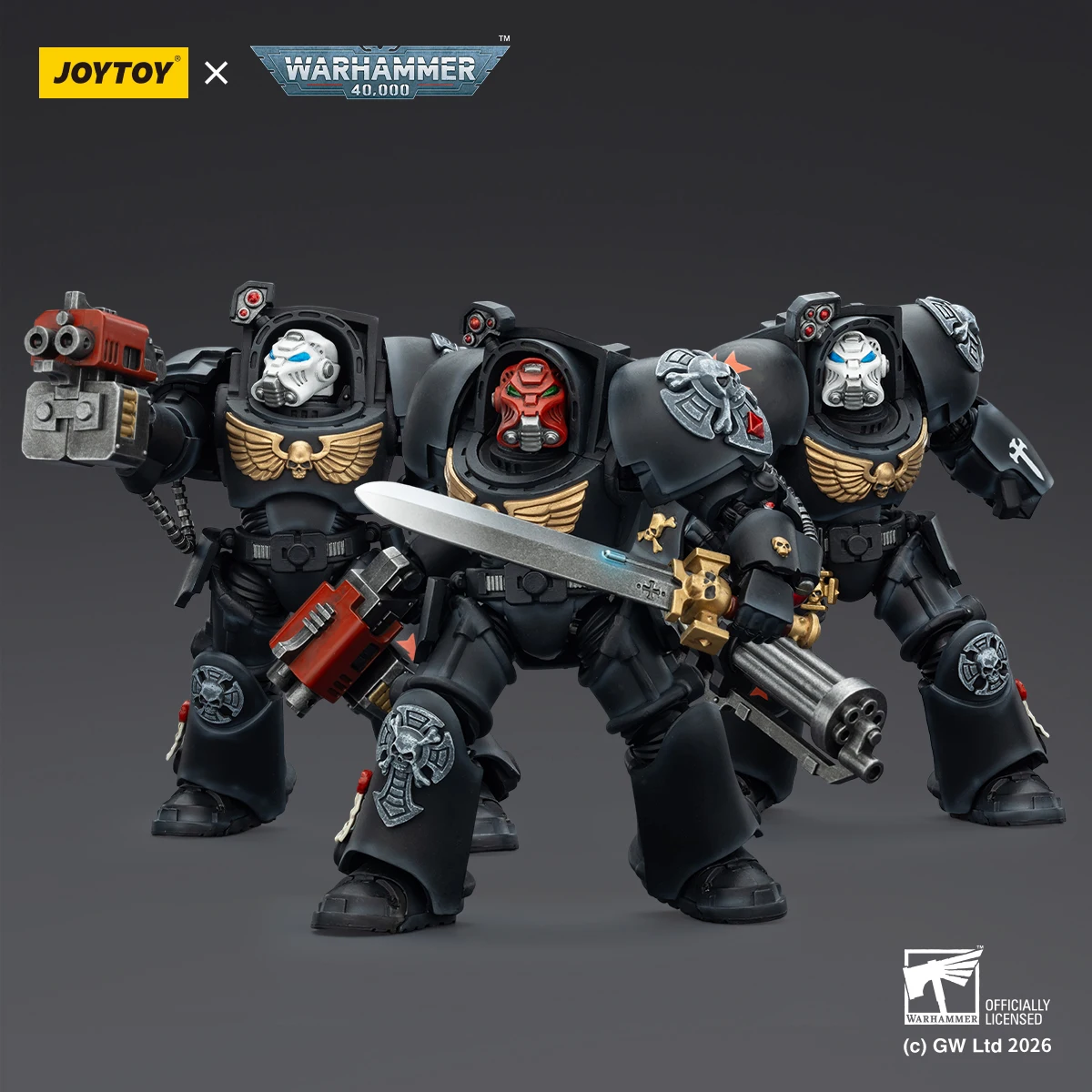 【In Stock】JOYTOY Warhammer 40K Black Templars Helbrecht Lombast Lombast Intercessor Revenge Valtus Terminator 1/18 Action Figure view 6