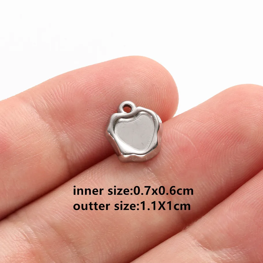 Nicht verblassende Engelsflügel, ovaler Herz-Anhänger aus Edelstahl, geometrischer Cabochon-Anhänger für die Schmuckherstellung, Halskette, Stein, DIY-Charm, Großhandel – Detail 2