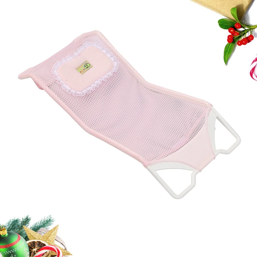 

Infant Shower Mesh Bath Seat Support Pink Newborn Anti-Slip Safety Net for Relaxed and Comfortable Washing Baby Shower Mesh